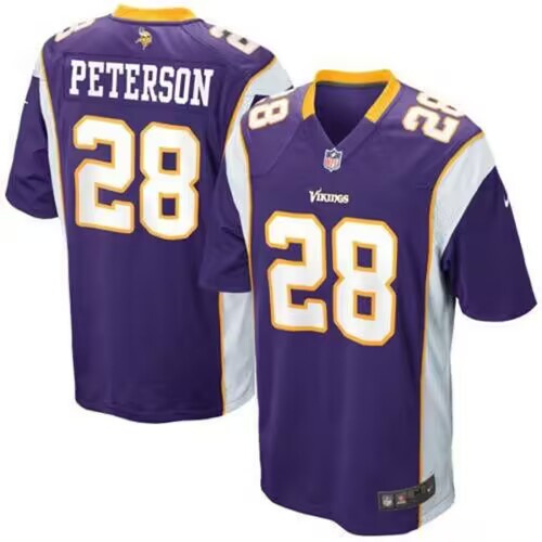 Men's Minnesota Vikings #28 Adrian Peterson Purple Stitched Jersey